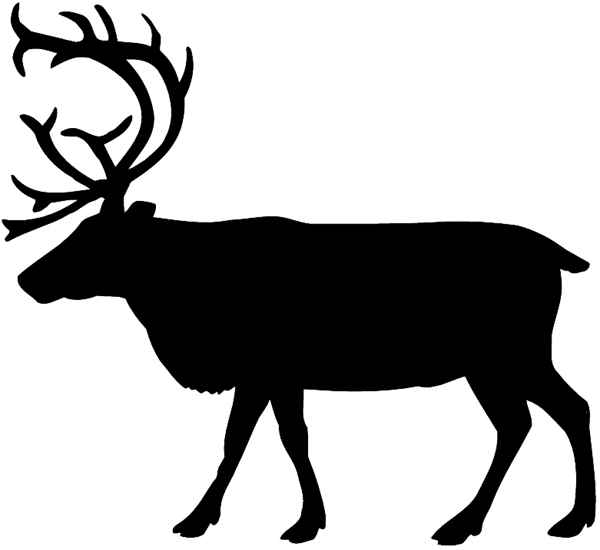Large antlered deer silhouette vinyl sticker. Customize on line.     Animals Insects Fish 004-1161  